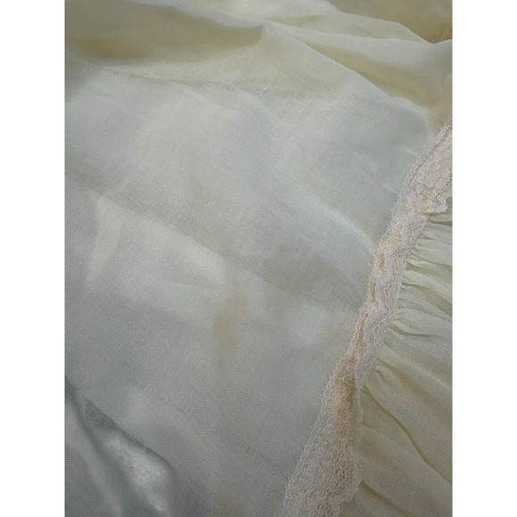 Vtg Gunne Sax Maxi Dress Butter Yellow Cream Long Sleeve Embroidered Lace Sz 9 - Picture 12 of 12